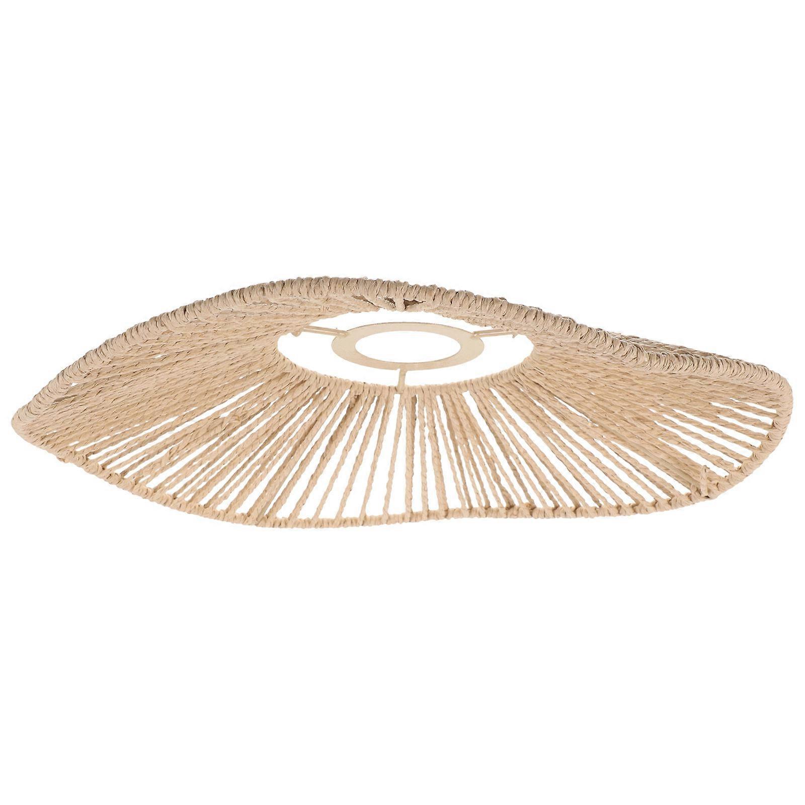 Small Rattan Lampshade E27 Socket Ceiling Decoration Light Diffusion Light Brown 1Pcs