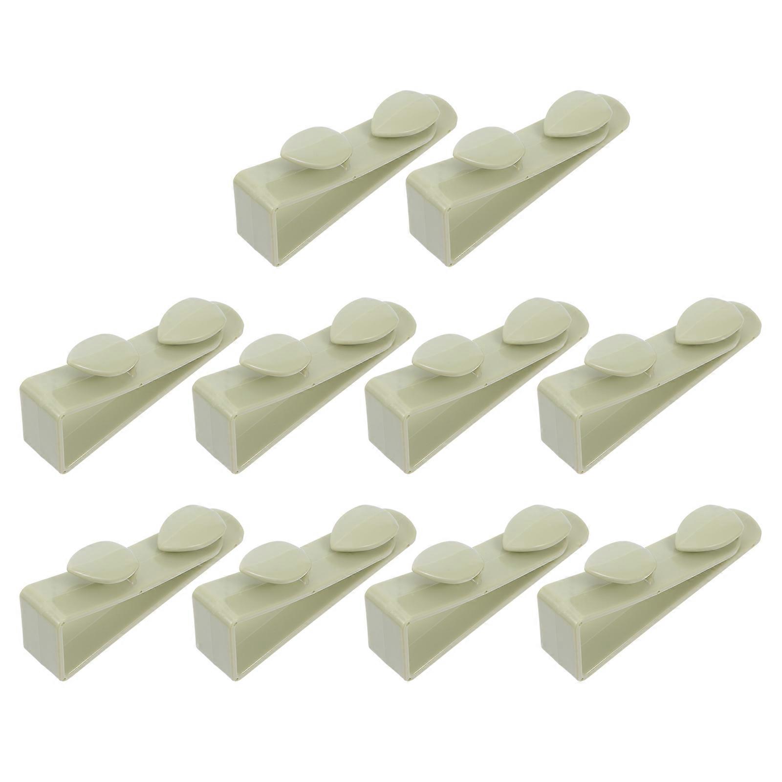 10Pcs Cabinet Door Hooks Plastic Door Back Hooks For Home Organizing Sundries In Green