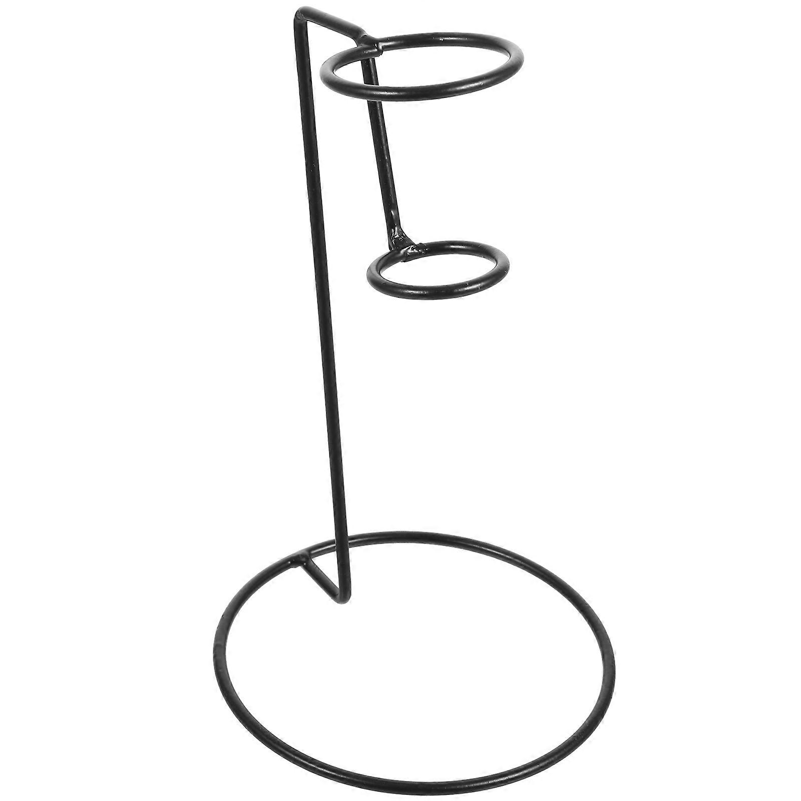 Ice Cream Cone Display Stand for Snack Serving 2Pcs Black Metal