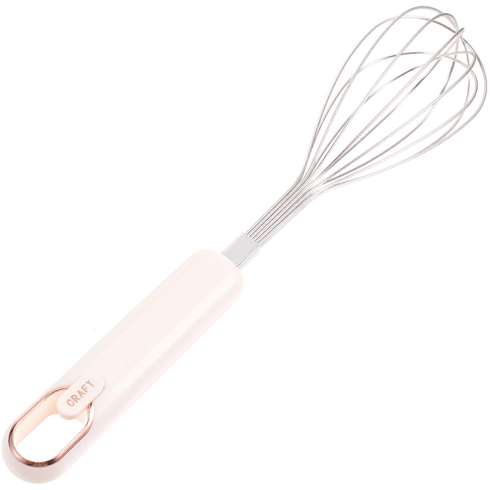 Ergonomic Egg Mixer Tool 2Pcs Kitchen Utensil For Home Cooking With White Color Efficient Functionality