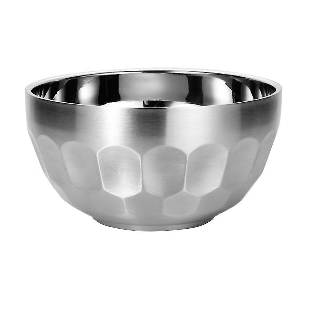Stainless Steel Tableware Double Layers for Home Use 2Pcs Silver Bowls