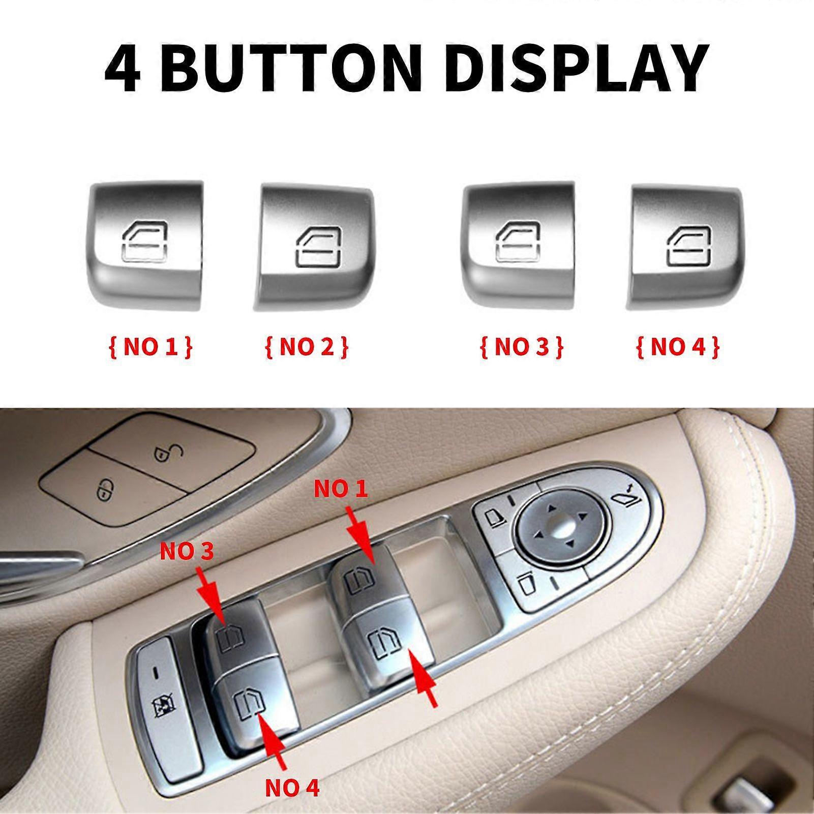 Window Switch Button Cover Replacement For C GLC Class W205 W213 2015-2023 Window Control Power Push Button Cover Front Left