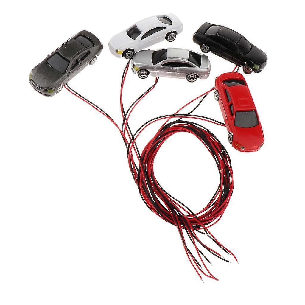 5pcs Painted Model Car Sandtable Accessories Parking Scenery Layout 1:100