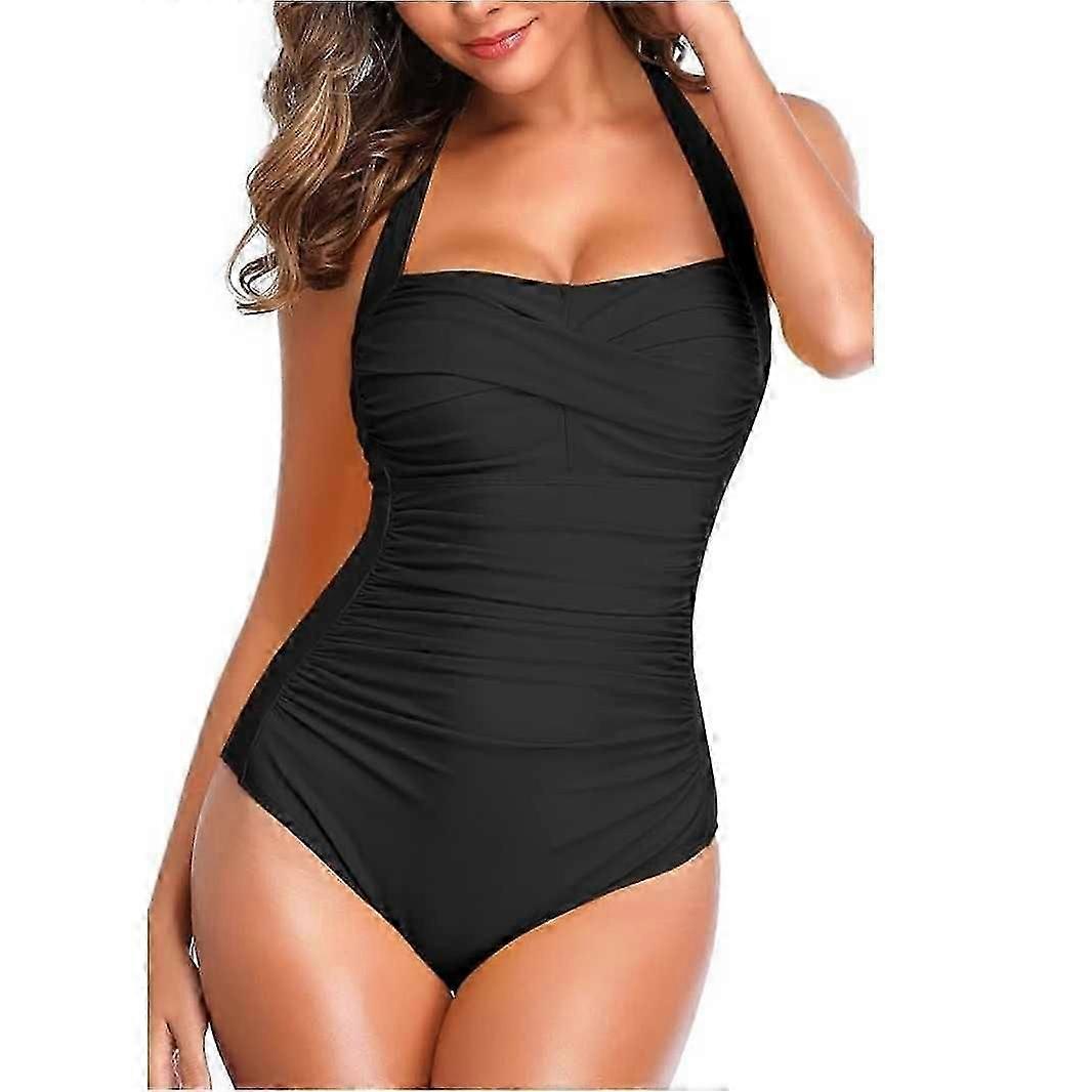 "ملابس السباحة للتحكم في البطن ملابس السباحة النسائية لكامل الجسم ريترو الرسن ملابس السباحة المبطنة بحجم إضافي"