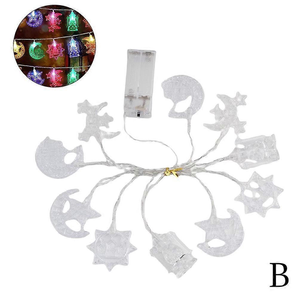 MUMQAQ Ramadan Eid String Light, 4.9 ft 10 LEDs String Light, Muslim String Decor with Lights Lantern, String fo Kerosene Star