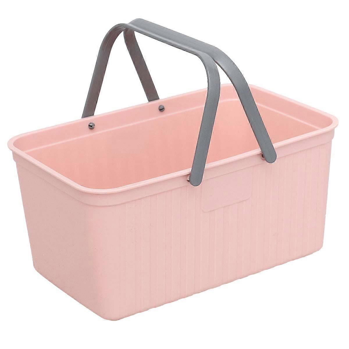 Bath Basket for Bathroom Storage 3Pcs Portable Pink Plastic Organizer