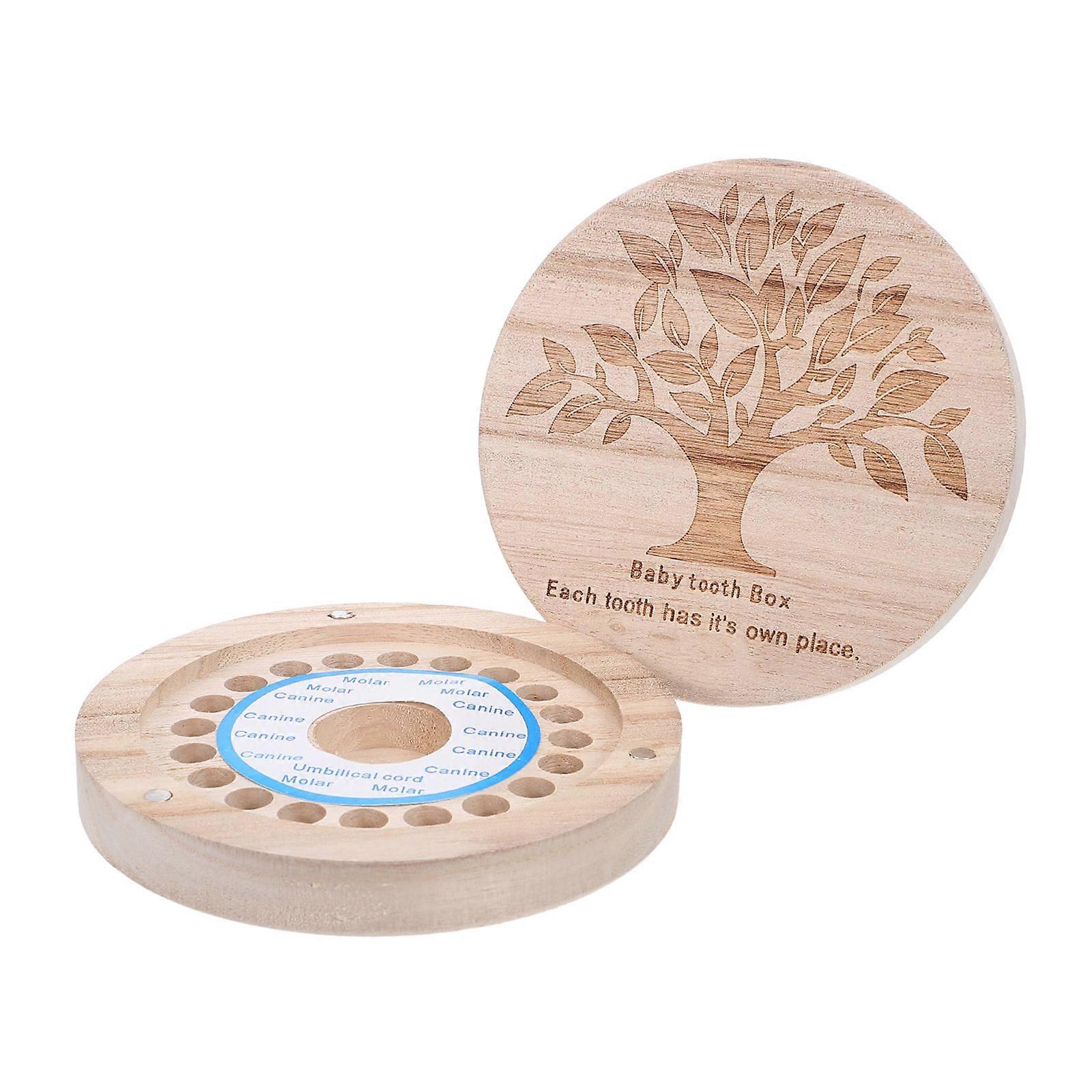 Wooden Baby Tooth Box for Storage Use with Durable Material Design