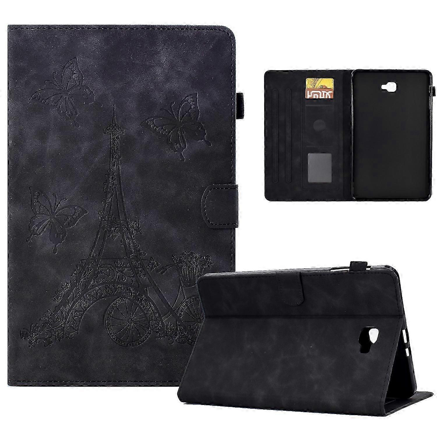 For Samsung Galaxy Tab A 10.1 2016 T580 Tower Embossed Leather Smart Tablet Case