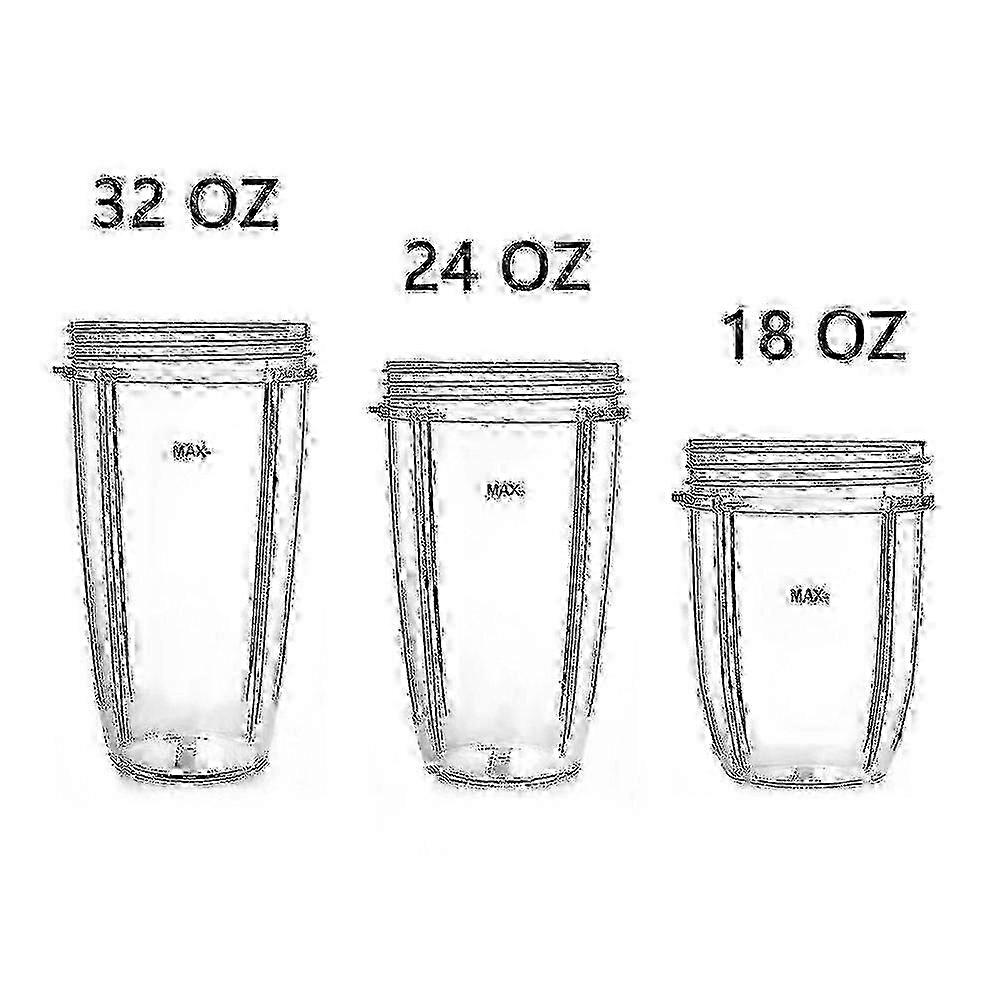 Nutribullet Replacement 18/24/32 Oz Replacement Cups Compatible With Nutri Bullet 600w And 900w nc-u7