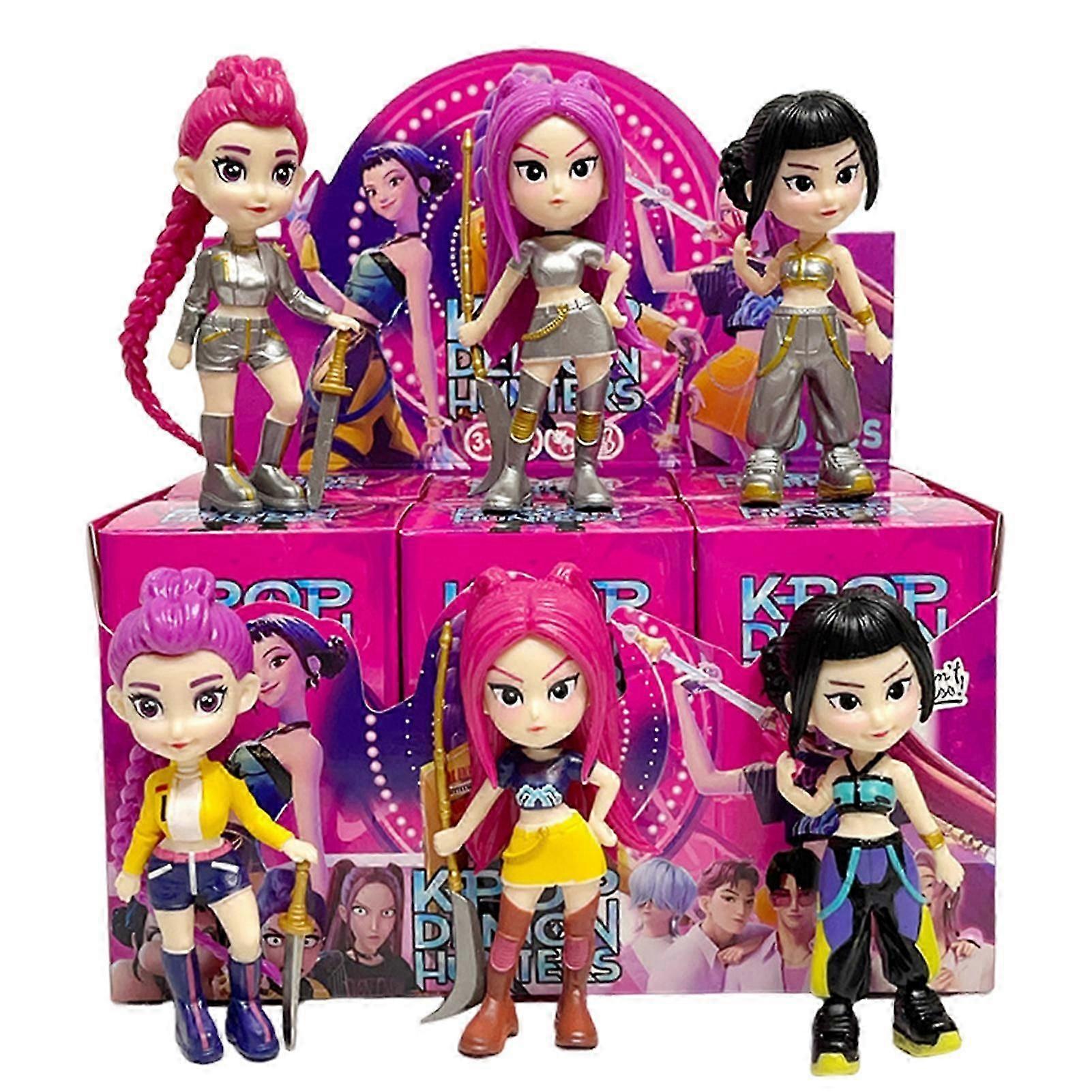 6 pezzi K-POP Demon Hunter Dolls Action Figure Toy Rumi Mira Zoey Figurina Bambola per i fan Regalo di compleanno per bambini