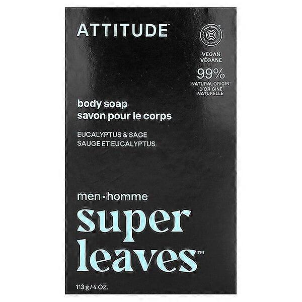 ATTITUDE, Super LeavesÃ¢ÂÂ¢, Body Bar Soap, For Men, Eucalyptus & Sage, 4 oz (113 g)