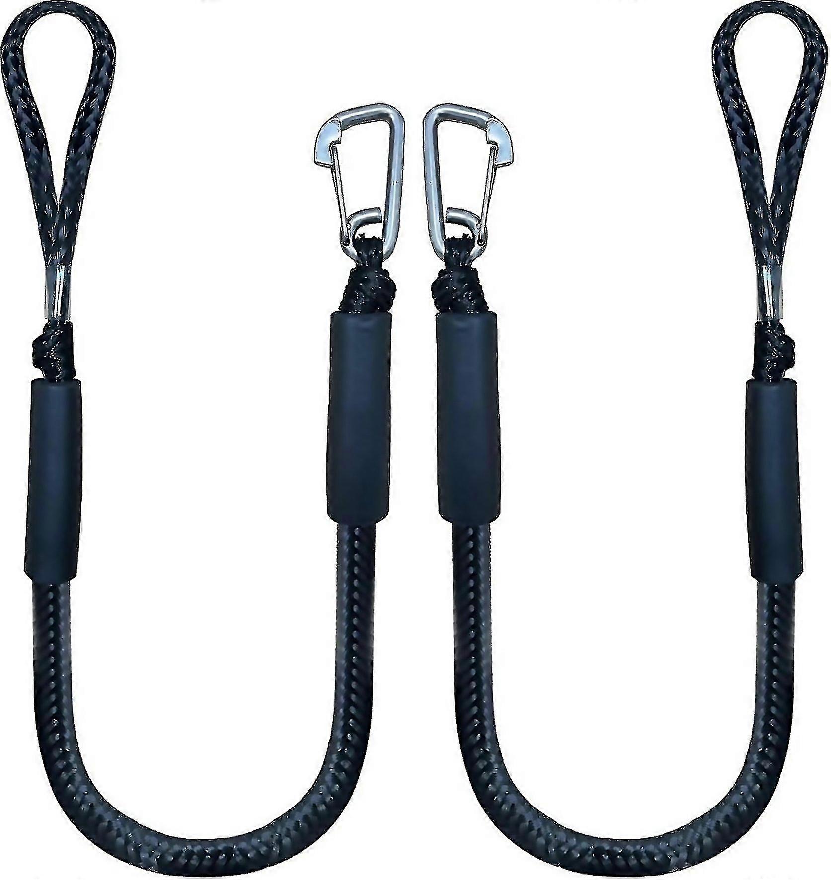 For Bungee Dock Line With Hook Mooring Rope For Boat 4 Ft 2 Pack Black Black