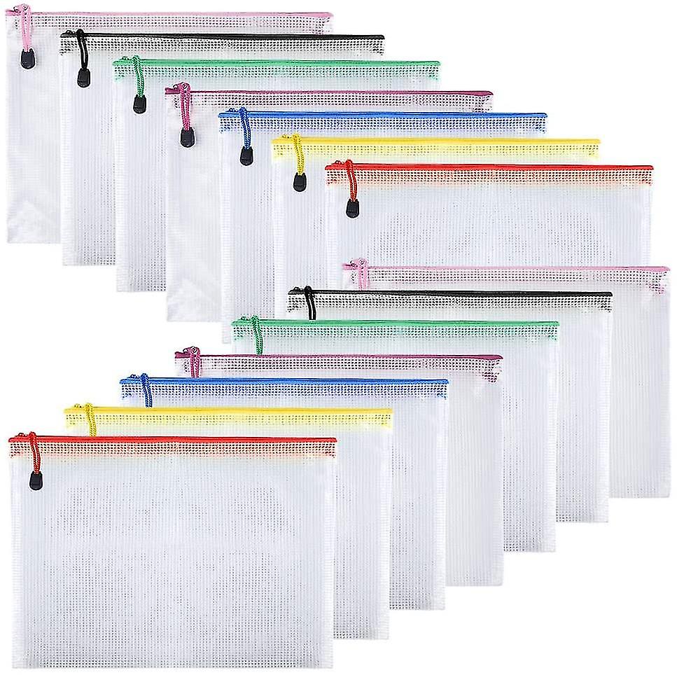 10 stuks documentzak A5 rits folder zakken A5 mesh documentmappen voor cosmetica
