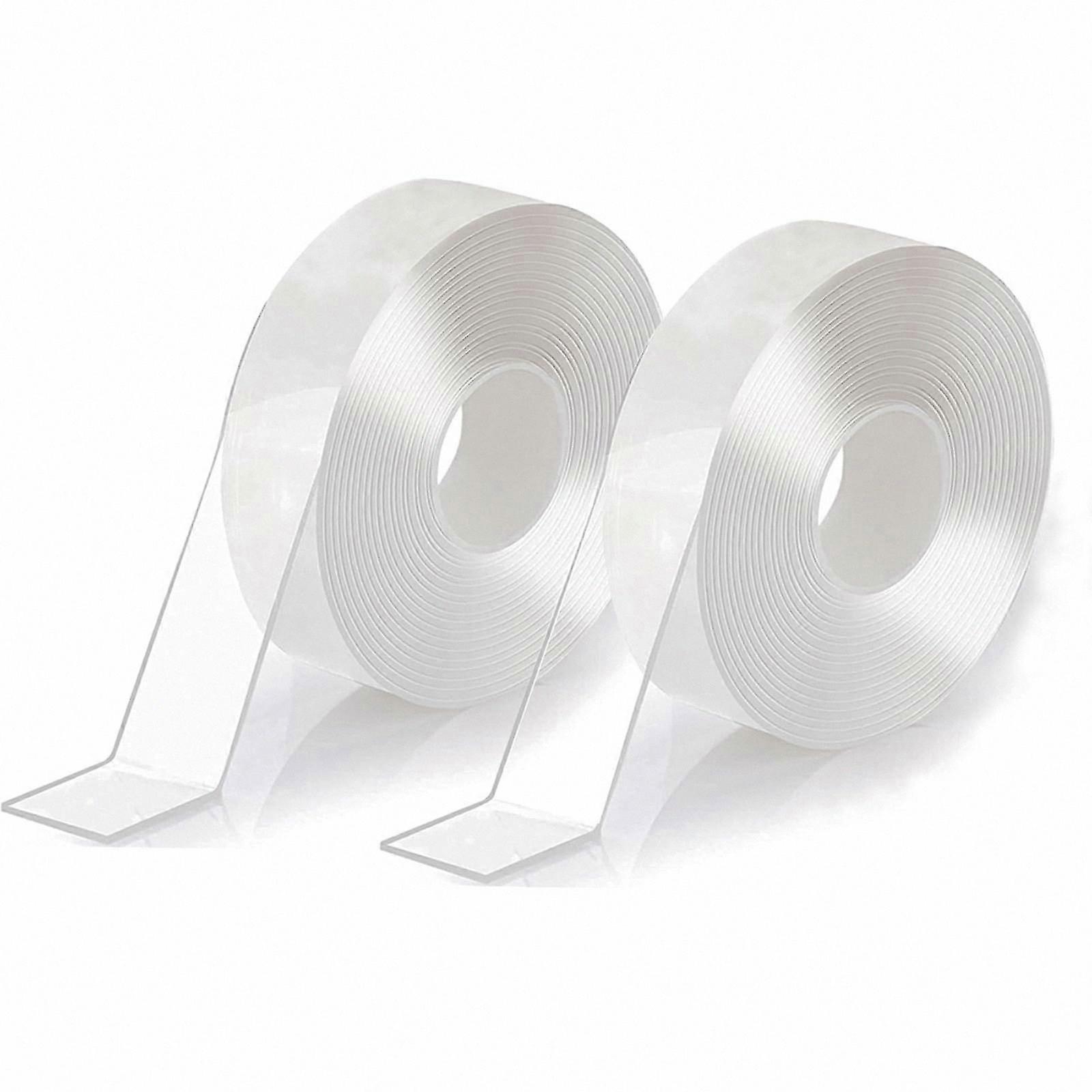 Clear Curtain Rod Transition Tape 2 Rolls for Slide Connection and Ramp Cover