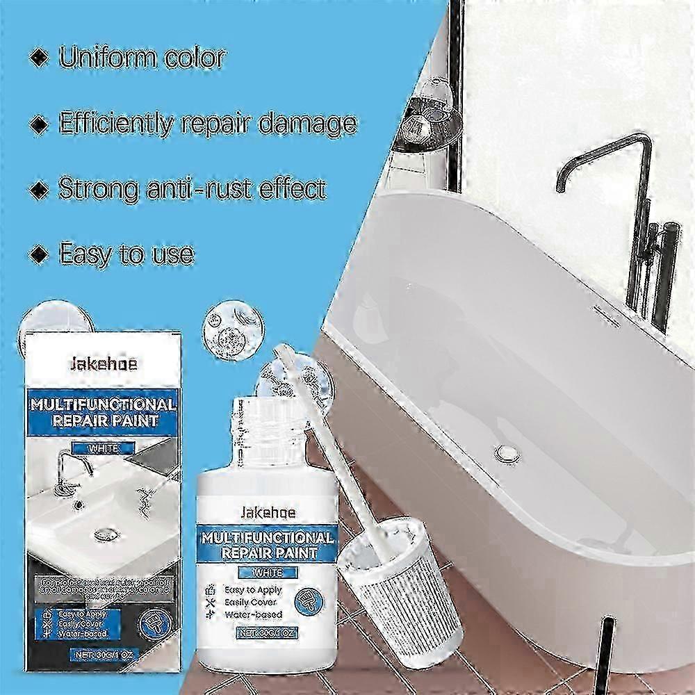 White Enamel Paint 30ml Bath Enamel Repair Strong White Enamel Up Paint For Repairing Small Scratches Defects And Cracks In Bathtubs And Ceramic