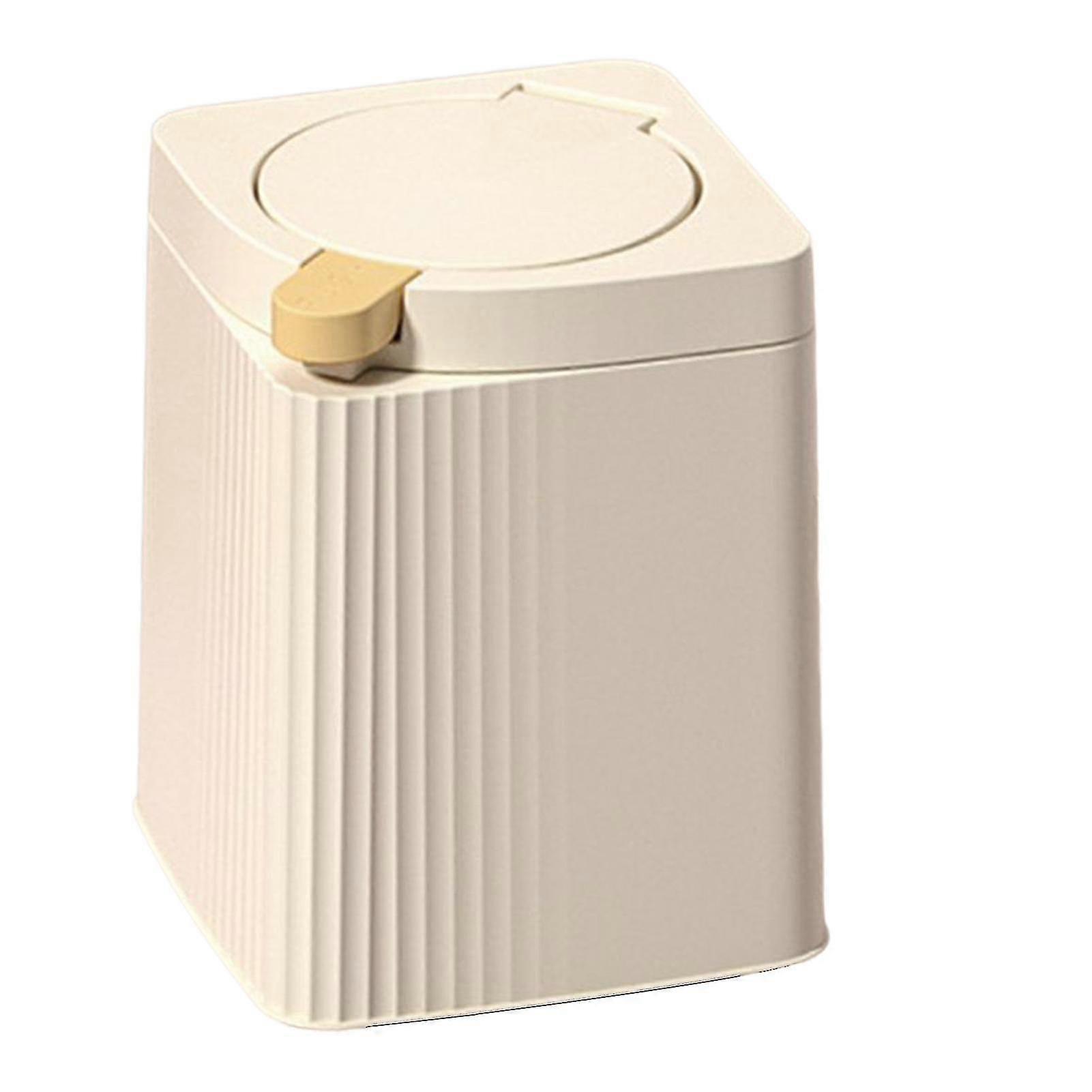 25-26 Trash Can With Lid Press To Open Square Waste Basket Mini Trash Can For Desktop