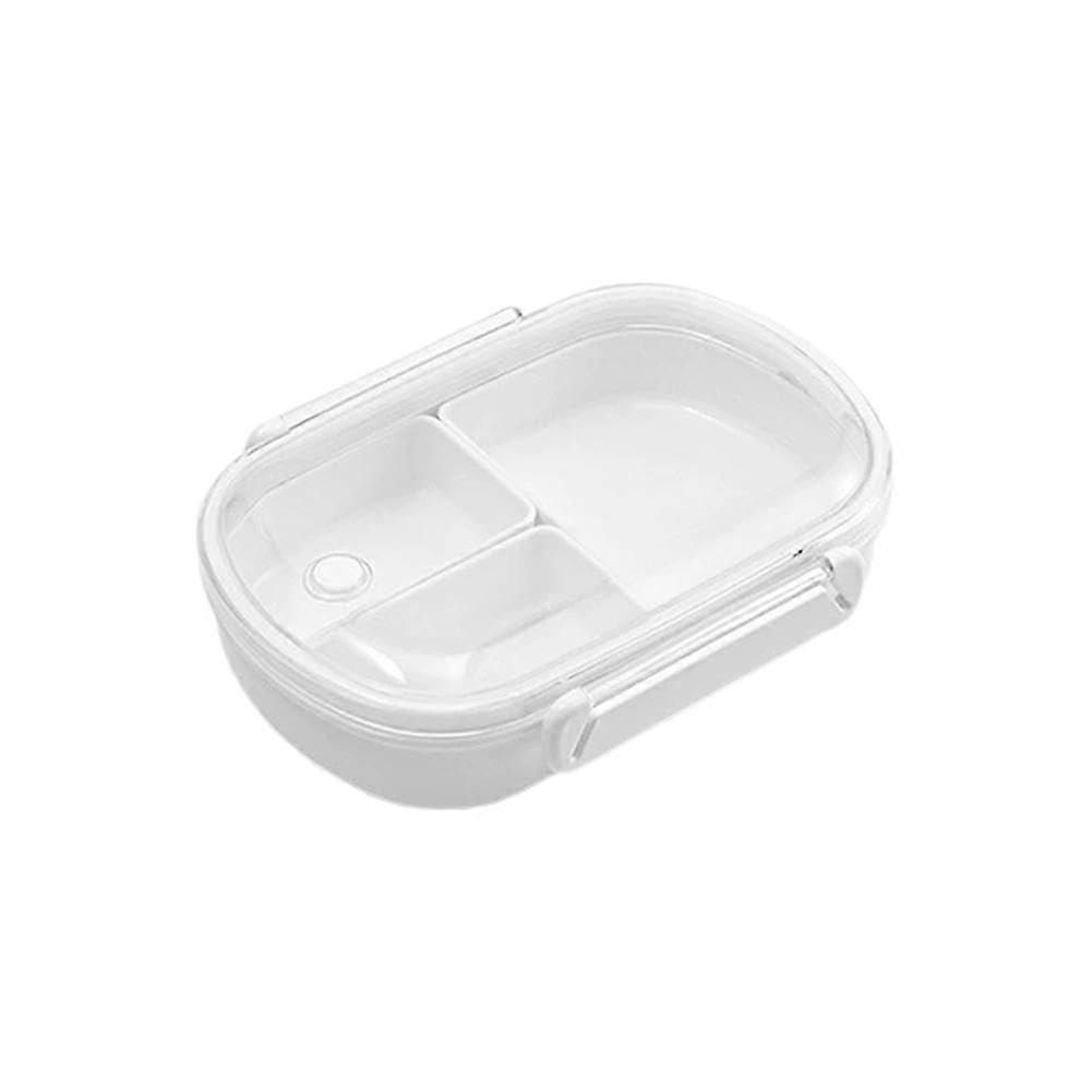 Lunch Box With Compartment Portable Picnic Box Microwave Safe 490ml White Q2L8 Student Dinnerware