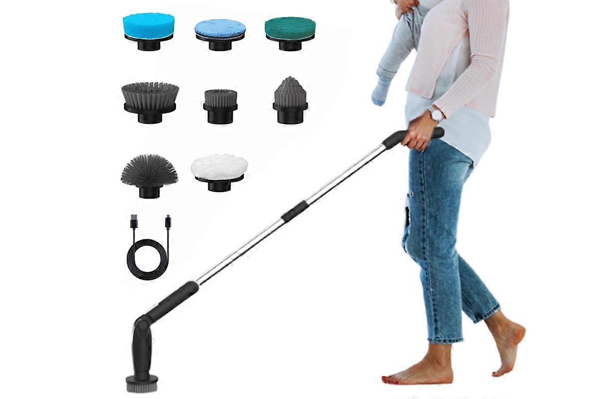 Cordless Electric Spin Scrubber with Telescopic Handle Deep Cleaning Brush