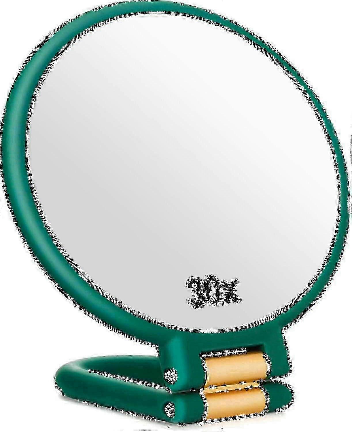 Hand Mirror with Handle for Travel - 30x Magnifying Double Side Mirror