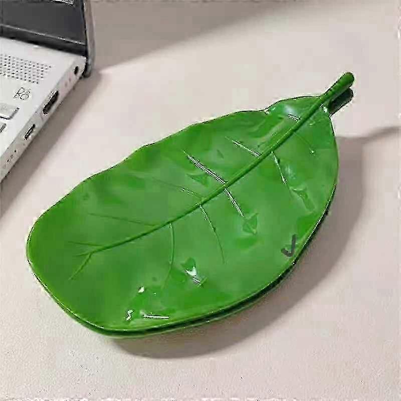 リーフソープボックス - バスルームソープホルダー、香りのソープに最適、洗濯ソープの効率的な排水、エレガントなソープ収納ラック(グリーン)