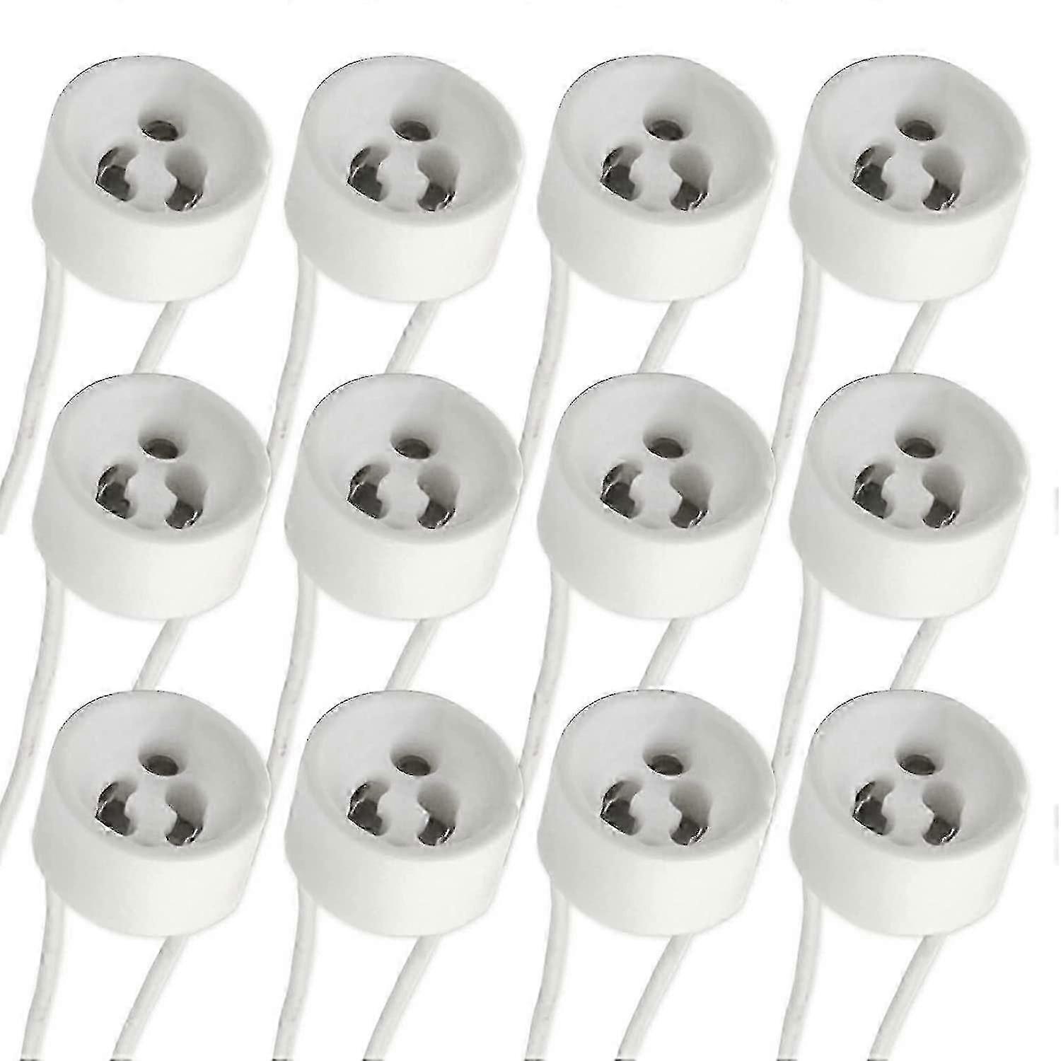 GU10 Spot Lampholder with Silicon Cable, 0-250V 2A max. 300W, Standard GU10 Socket Ceramic Base, Connector Adapter for Halogen Spotlight and