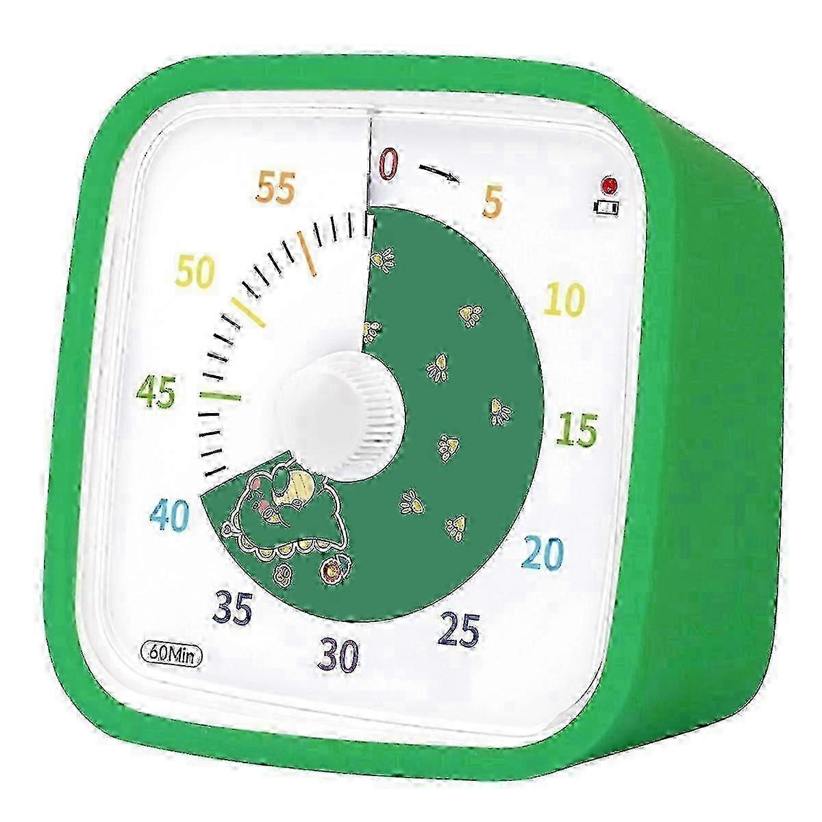 60-Minute Visual Timer Accompanied by a Protective Case Dinosaur-Theme Timer for Both Children and Adults a Quiet Countdown Device for