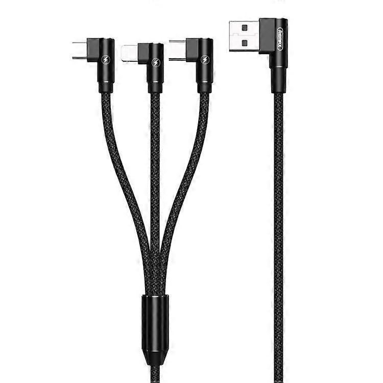 2.1A USB to 8 Pin + Type-C + Micro USB Charging Cable