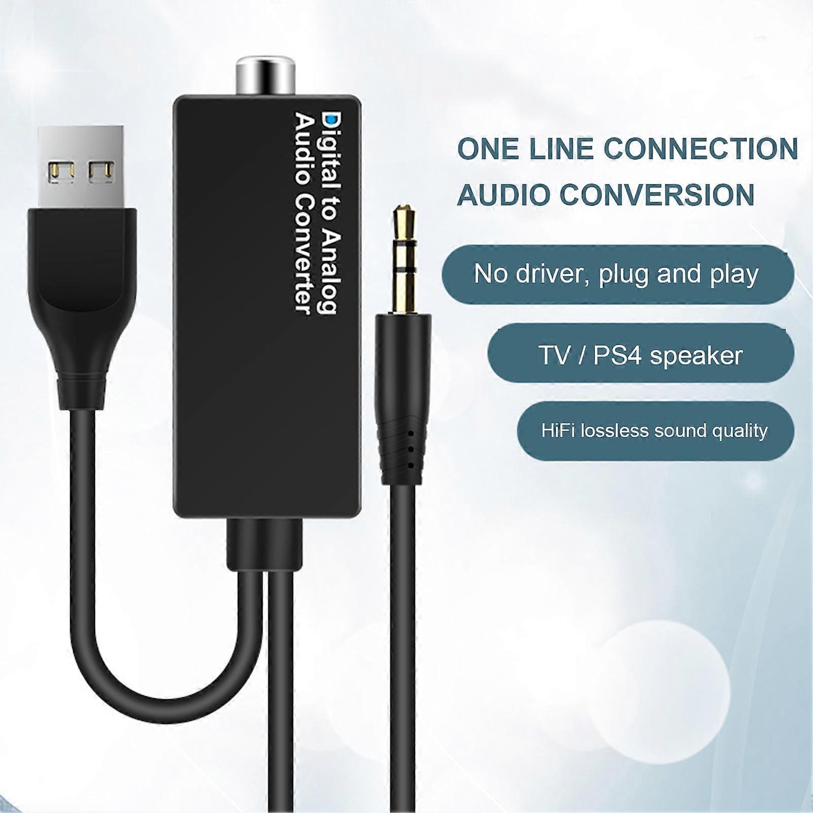 SUSUchens Audio Converter Cable, High Fidelity, Driver-free, Optical/Coaxial 3.5mm USB2.0 Cord for Speaker - Style 2