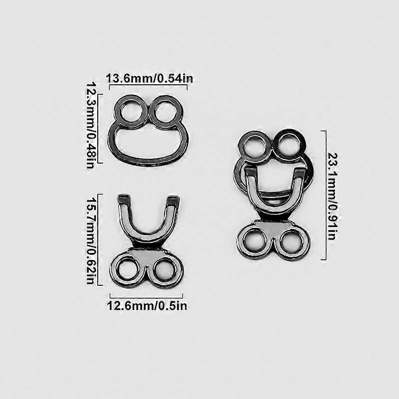 10 Pairs Collar Hook Buttons Windbreaker Metal Invisible Buttons Pants Invisible Clothing Hooks Coat 3 Sizes