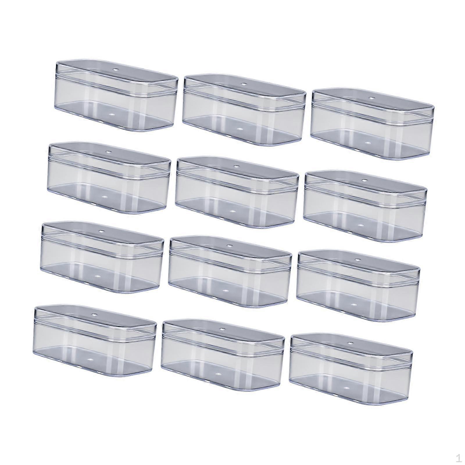 12Pcs Transparent Candy Packaging Box Biscuit Carrier Stylish Sturdy Containers with Lids