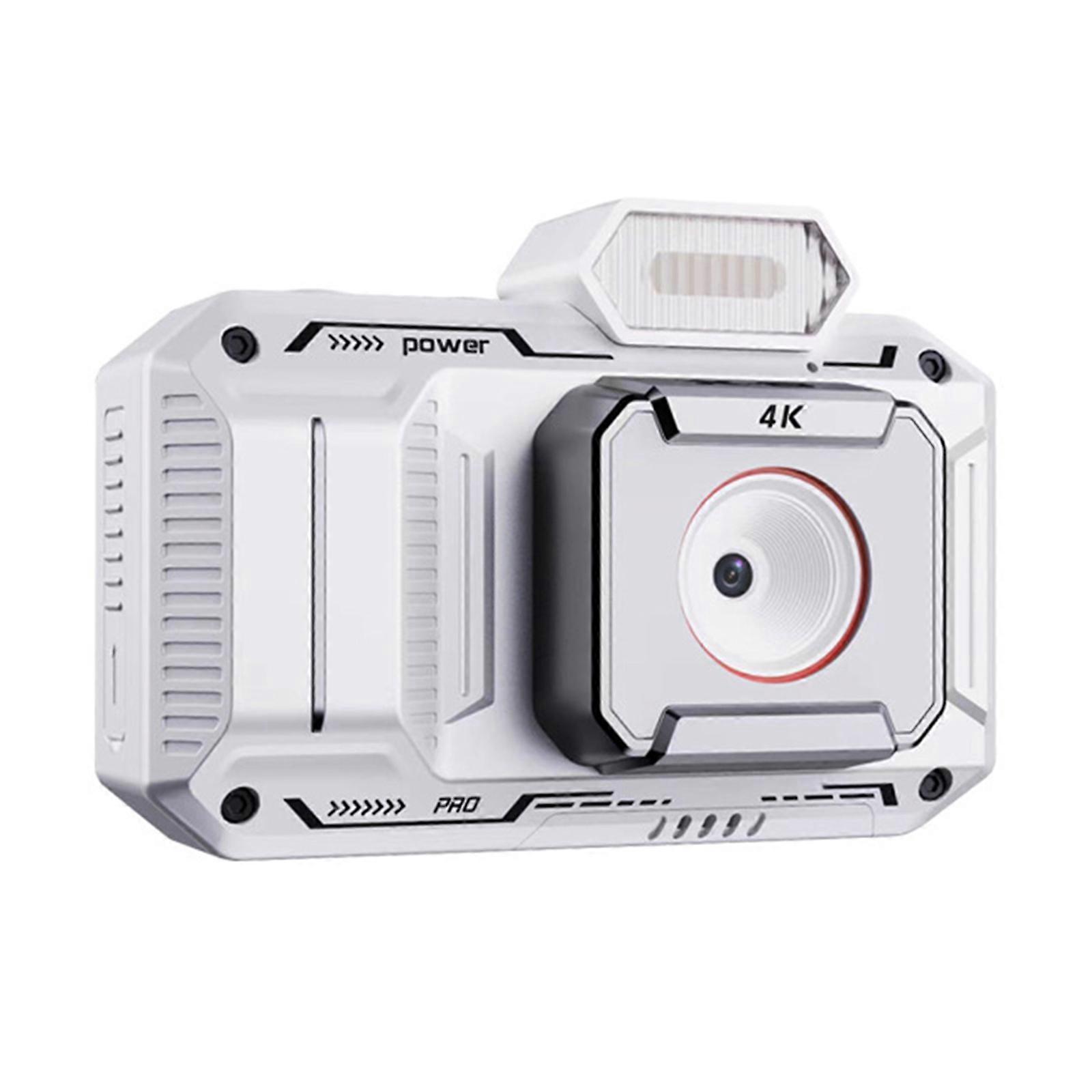 4K Recording Digital Camera AntiVibration Technology Retro Photography Mode ABS Body For Beginners Content Creators  White