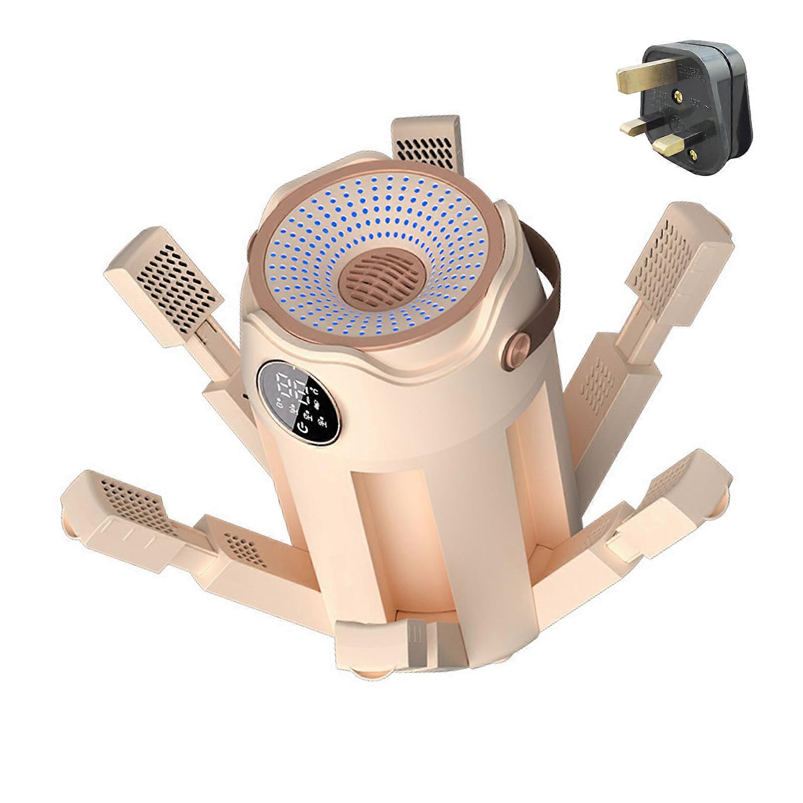 Quick Dry Electric Shoe Dryer with Quiet Technology 6 Prong Portable Heaters Plastic Texture for Boot and Feet Use  White Color