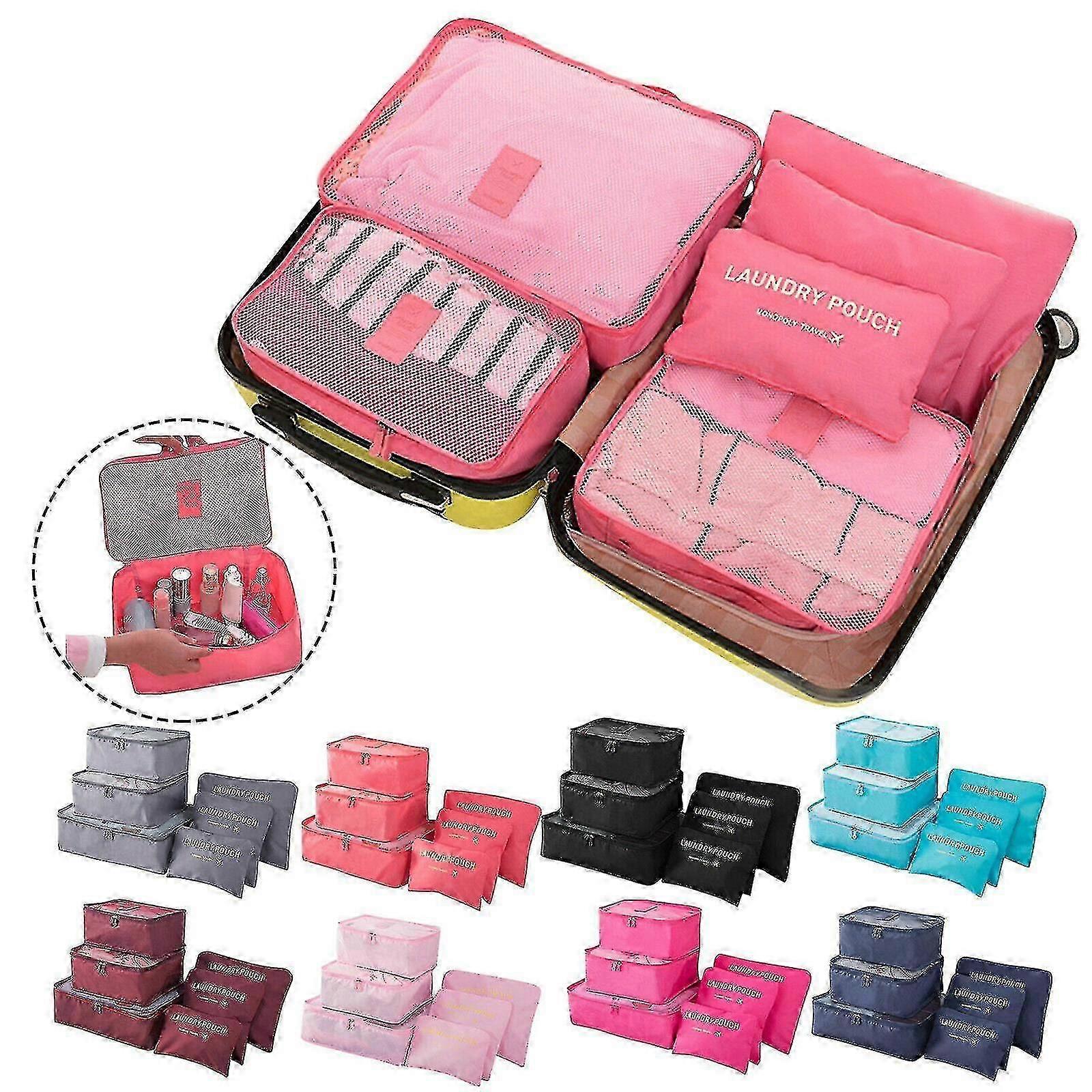 6 st packkuber bagageorganisatör resekompression resväska förvaringsväskor