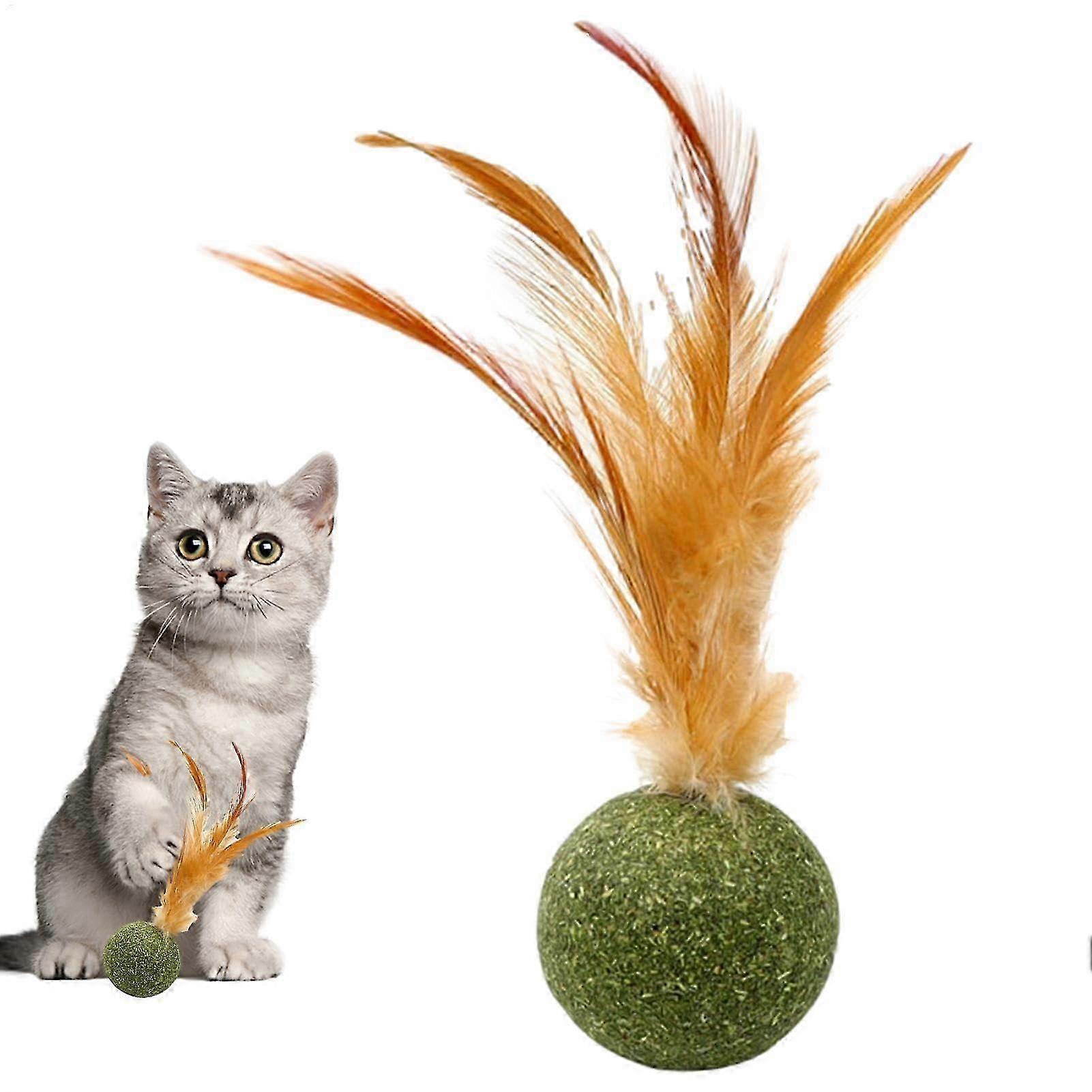 Catnip Balls for Cats Edible Catnip Grass Ball Safe Healthy Kitten Chew Toy Teeth Cleaning Cat Toy Licking Exercise Toy