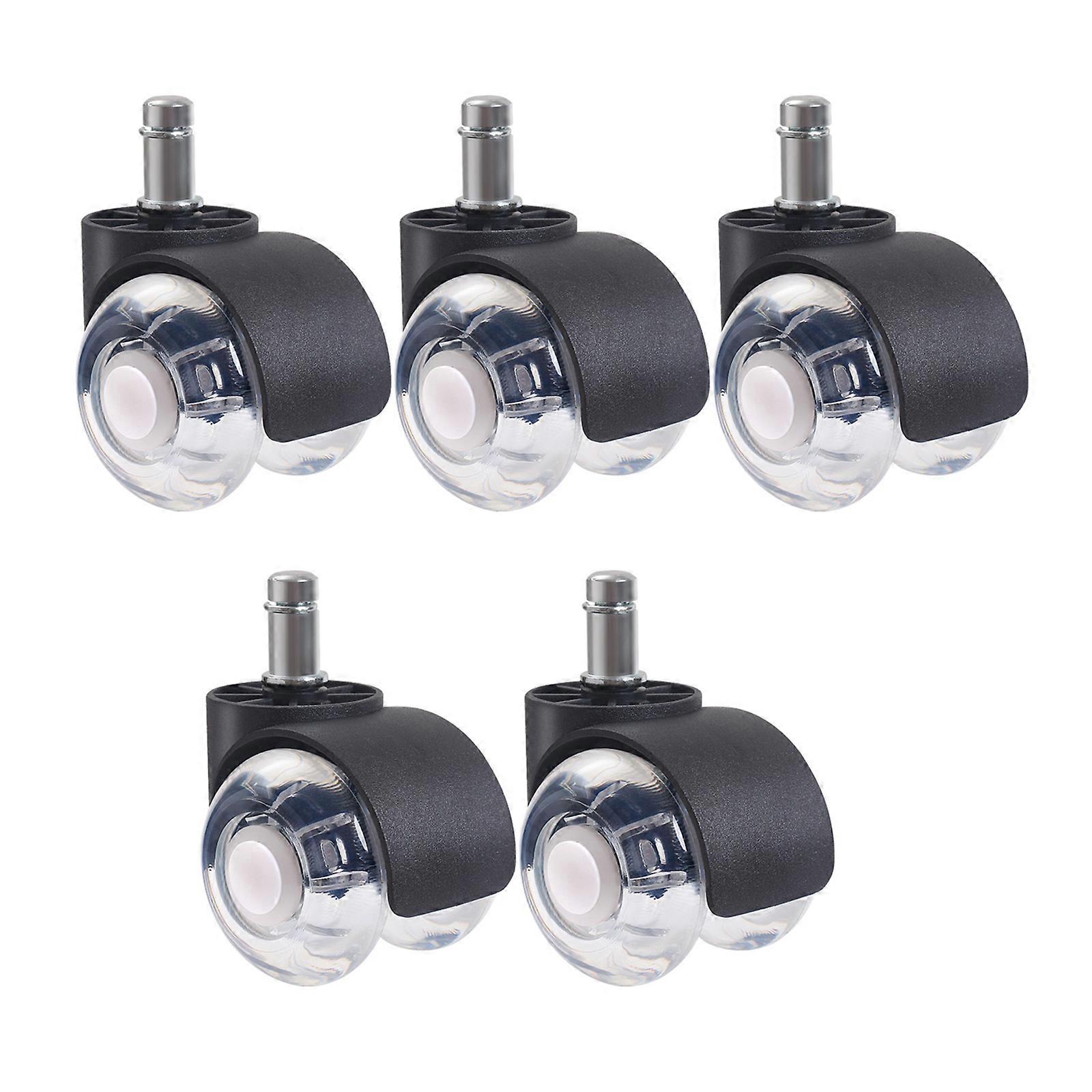 Set Of 5 Quiet Rotates  Office Chair Casters with Soft  Rollers Safe easy installs  Wheel Upgrades for Any Floor Surfaces Multicolor