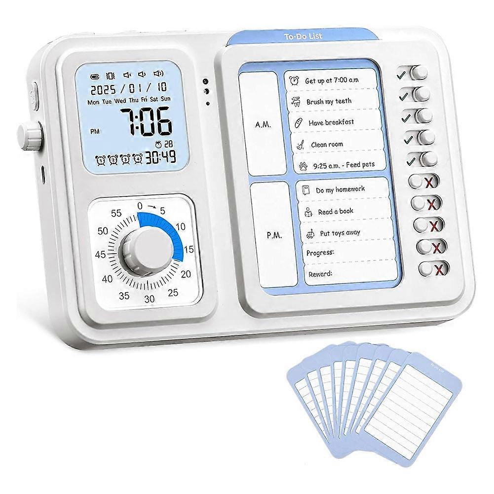 Wizualny timer i narzędzie dla dorosłych z ADHD, timer zadań z tablicą z tabelą obowiązków, wizualny harmonogram dla dzieci z autyzmem