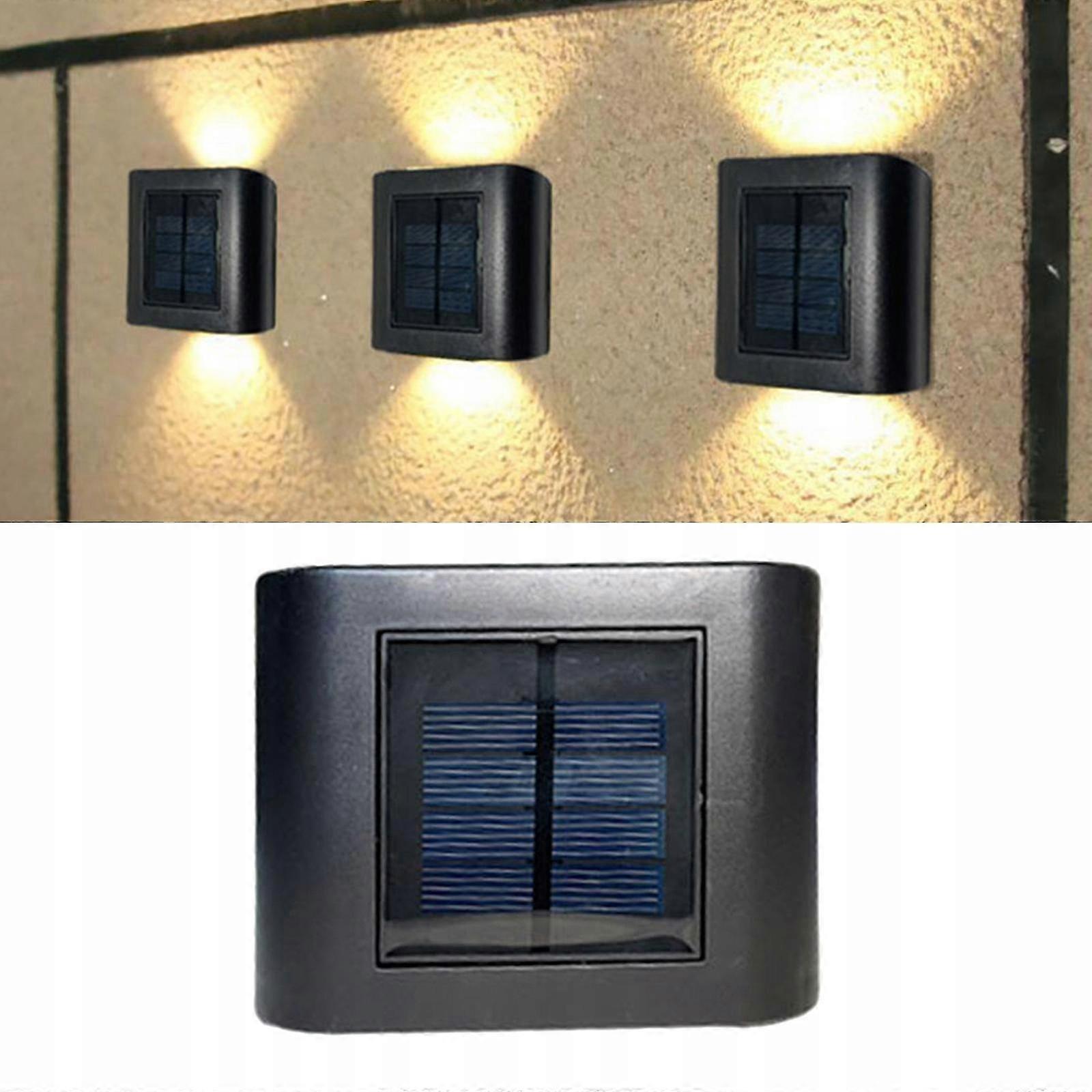 6 Solar Powered Leds On Wall And Down Warm