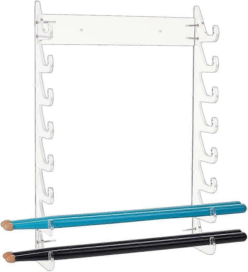 Acrylic Drum Stick Holder for 8 Pair Drumstick Display Stand Clear Drumstick Organizer Holder Wall Mounted Stick Holders for Drum Set Wands and Lights
