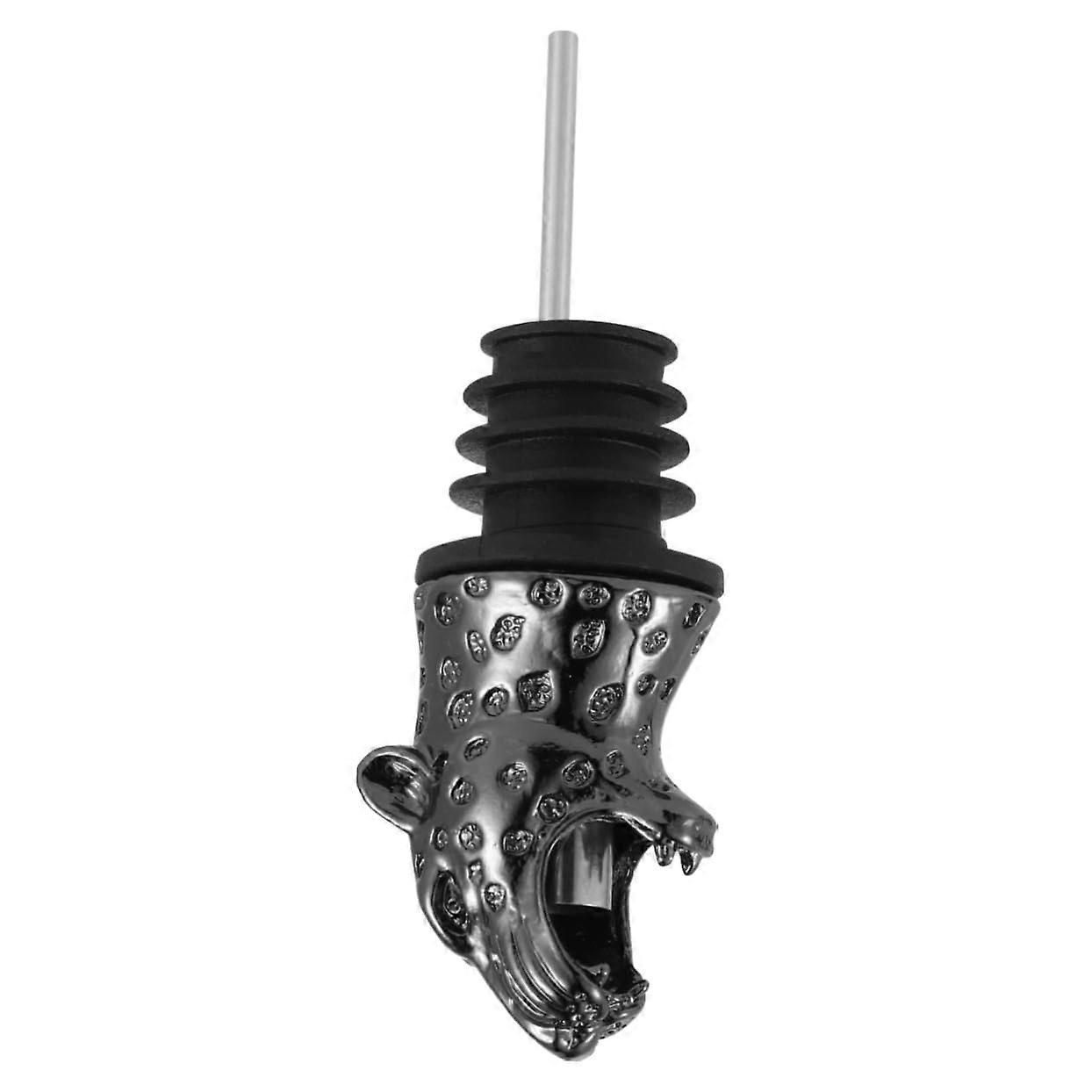 Wine Bottle Pourer and Stopper Alloy Leopard Head Design for Party Bar Home Use