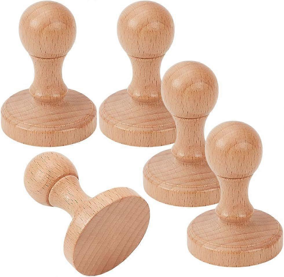 5 Pcs Stamp Wood Handle Wooden Round Handle DIY Stamp Drawer Pulls Blank Stamp Drawer Knobs for Stamp Making DIY Crafting Scrapbooking Craft Card Diar