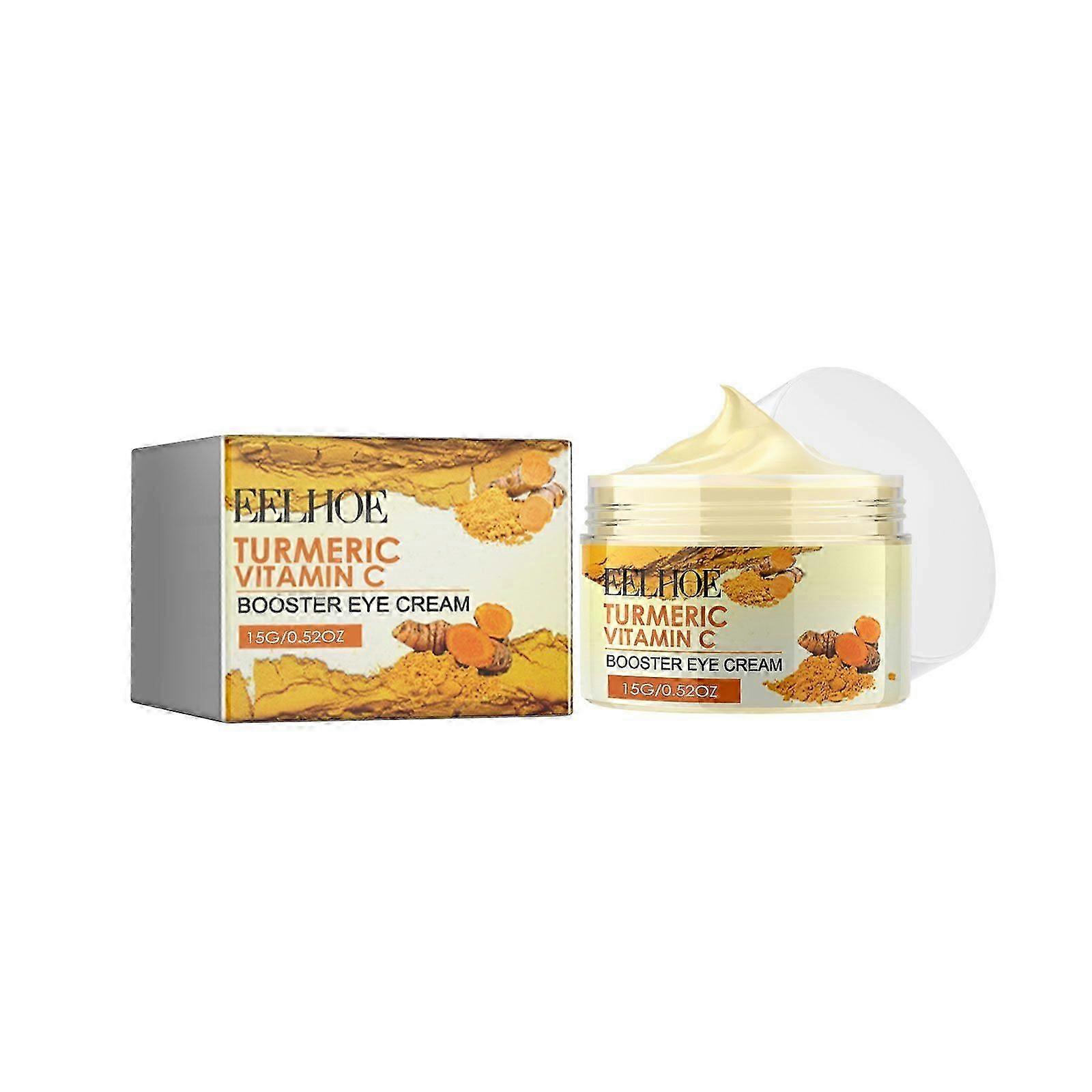 Turmeric Eye Cream with Vitamin C & Ginger - Brightening, Anti-Aging, Hydrating & Puffiness Reduction for Dark Circles & Fine Lines