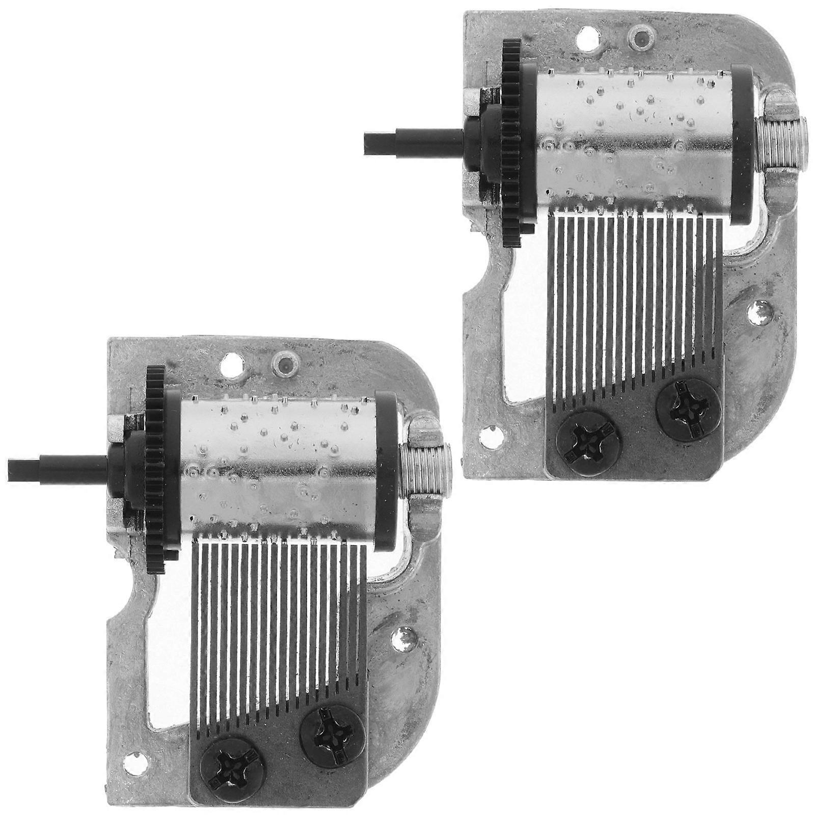 Diy Music Box Movement Interaction Metal Black Clock Movement 2Pcs