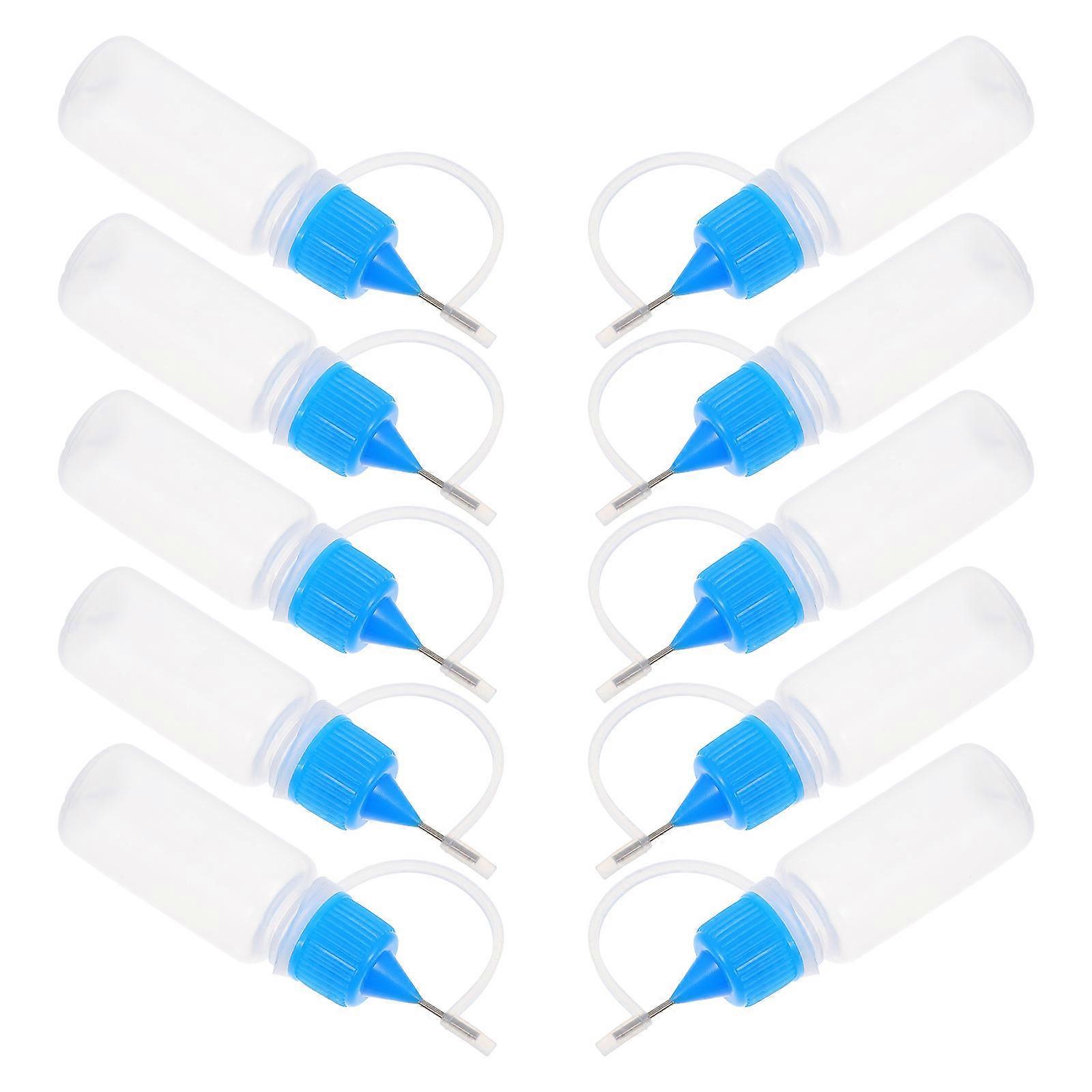 10Pcs Plastic Bottles Blue for Precision Liquid Application Reusable Squeeze