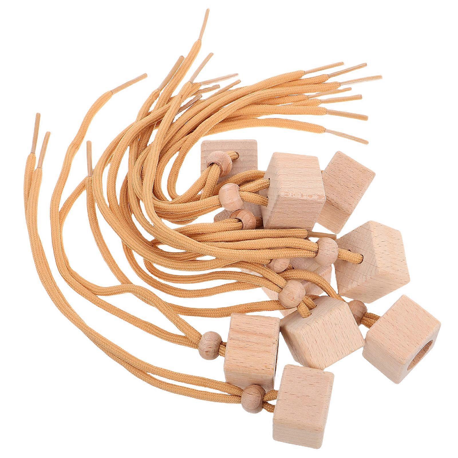 Fragrance Bottle Wooden Caps Car Diffuser Ornament with String 30Pcs