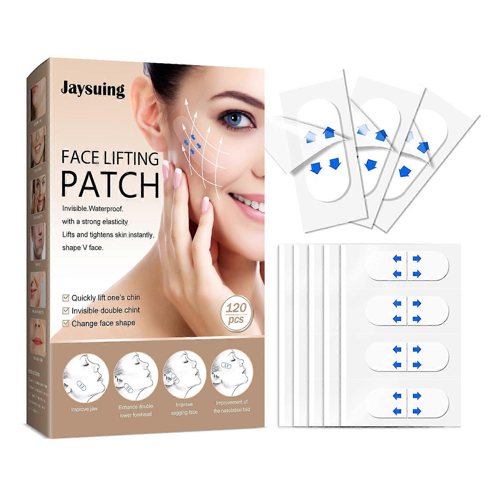 JAYSUING 120PCS Face Lifting Tapes Invisible Firming Anti Wrinkle V Shape Facial Slimming Patches