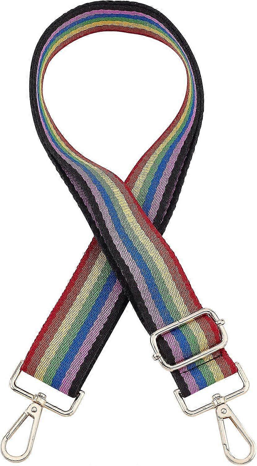 1Pc 30.5"-54.3" Crossbody Straps Purse Strap 2" Wide Shoulder Strap Adjustable Stripe Pattern Canvas Straps Handbag Strap with Light Gold Swivel Clasp