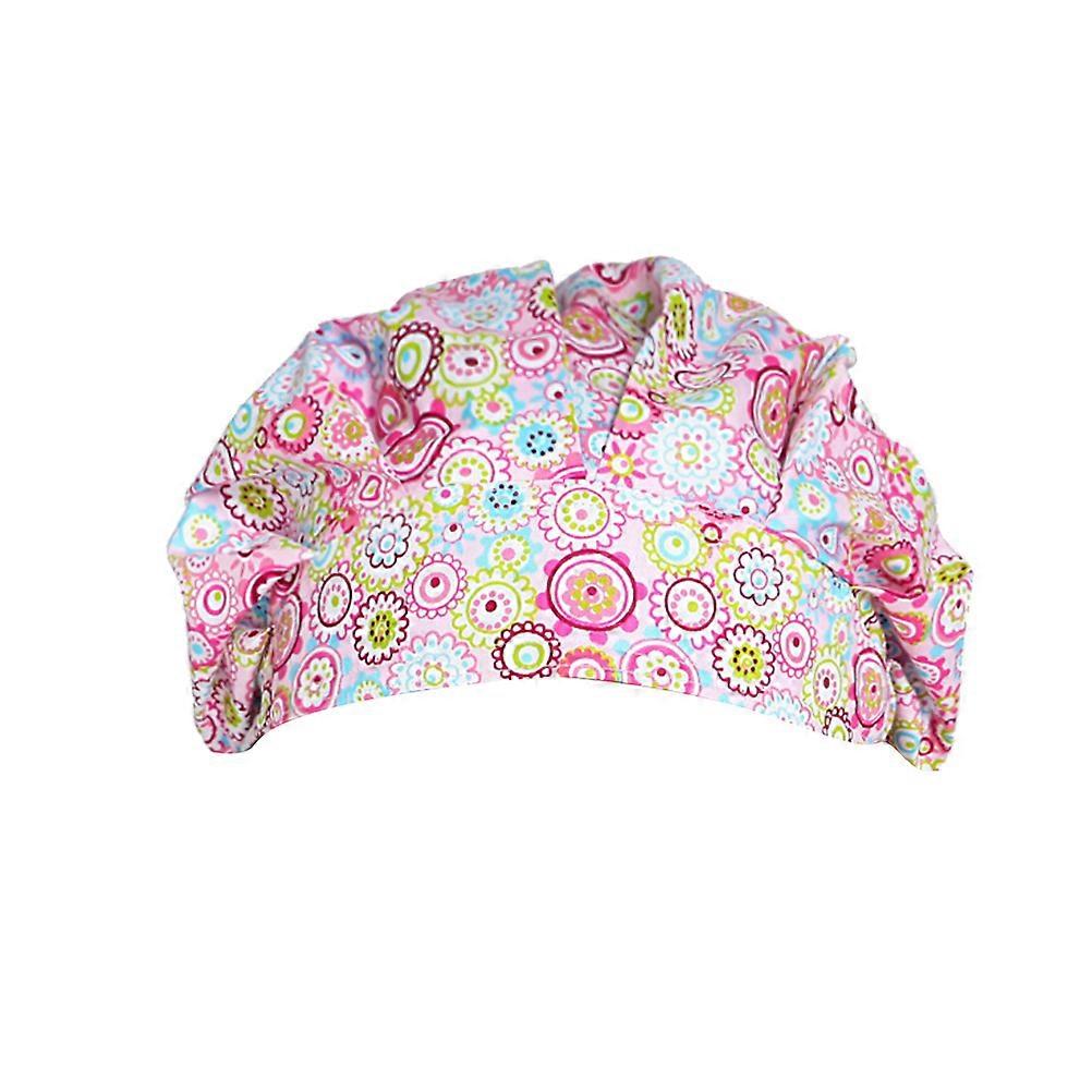 Printed Cotton Nurse Cap for Working Use Adjustable Operating Room Hat Multi