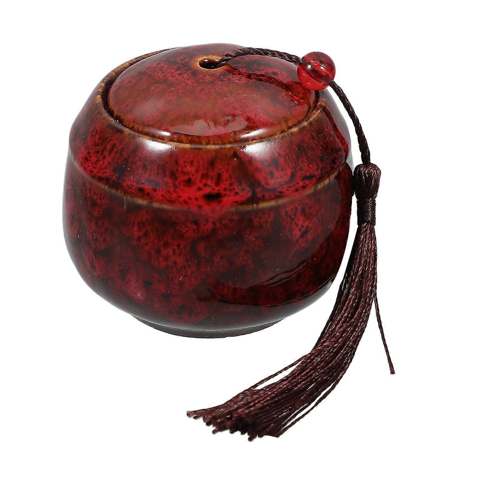 Pet Memorial Urns Ceramic Small Cremation Urn for Ashes Dark Red