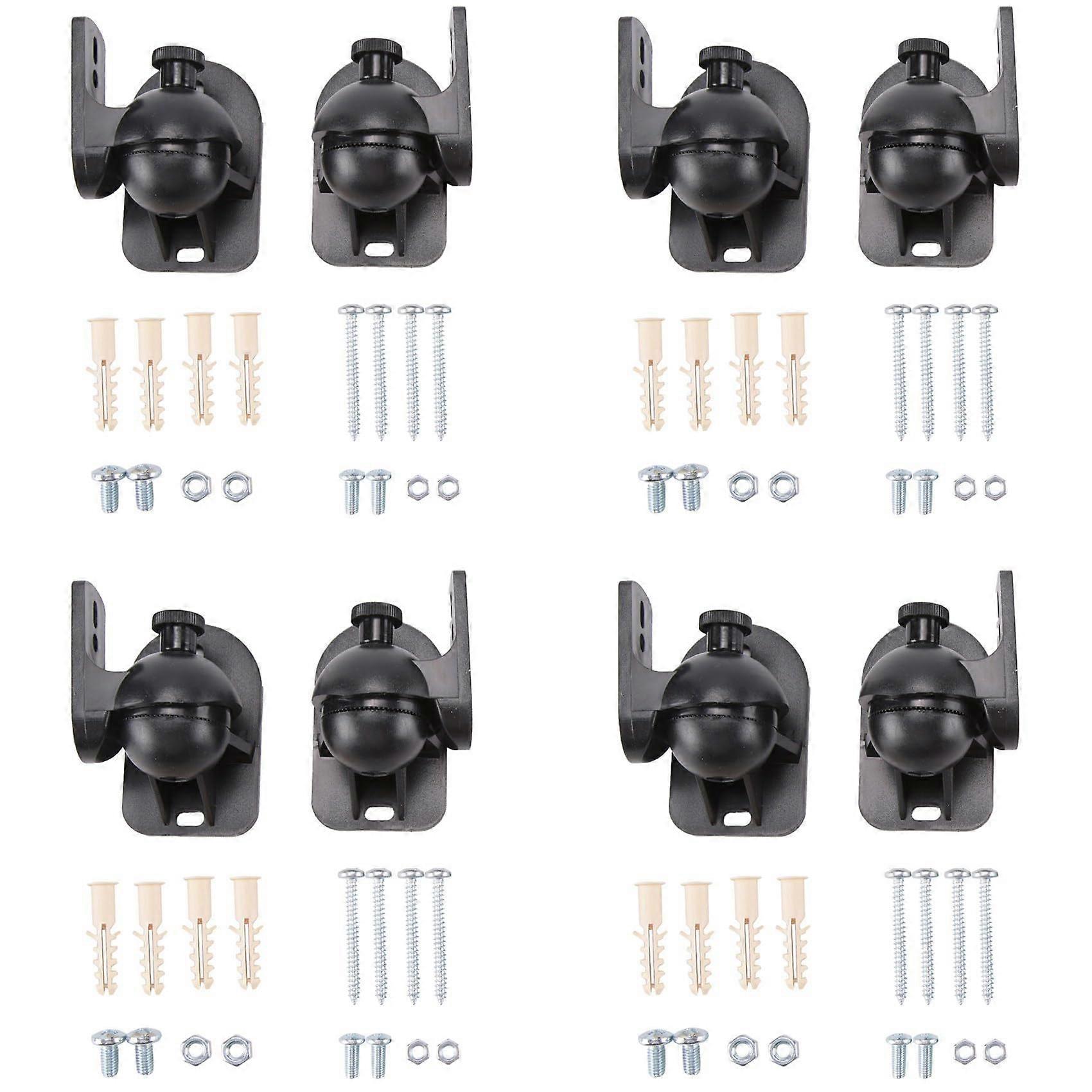 Universal Rotatable Speaker Wall Mount Stand Bracket 4 Pair Black Swivel Mount Brackets For Speakers