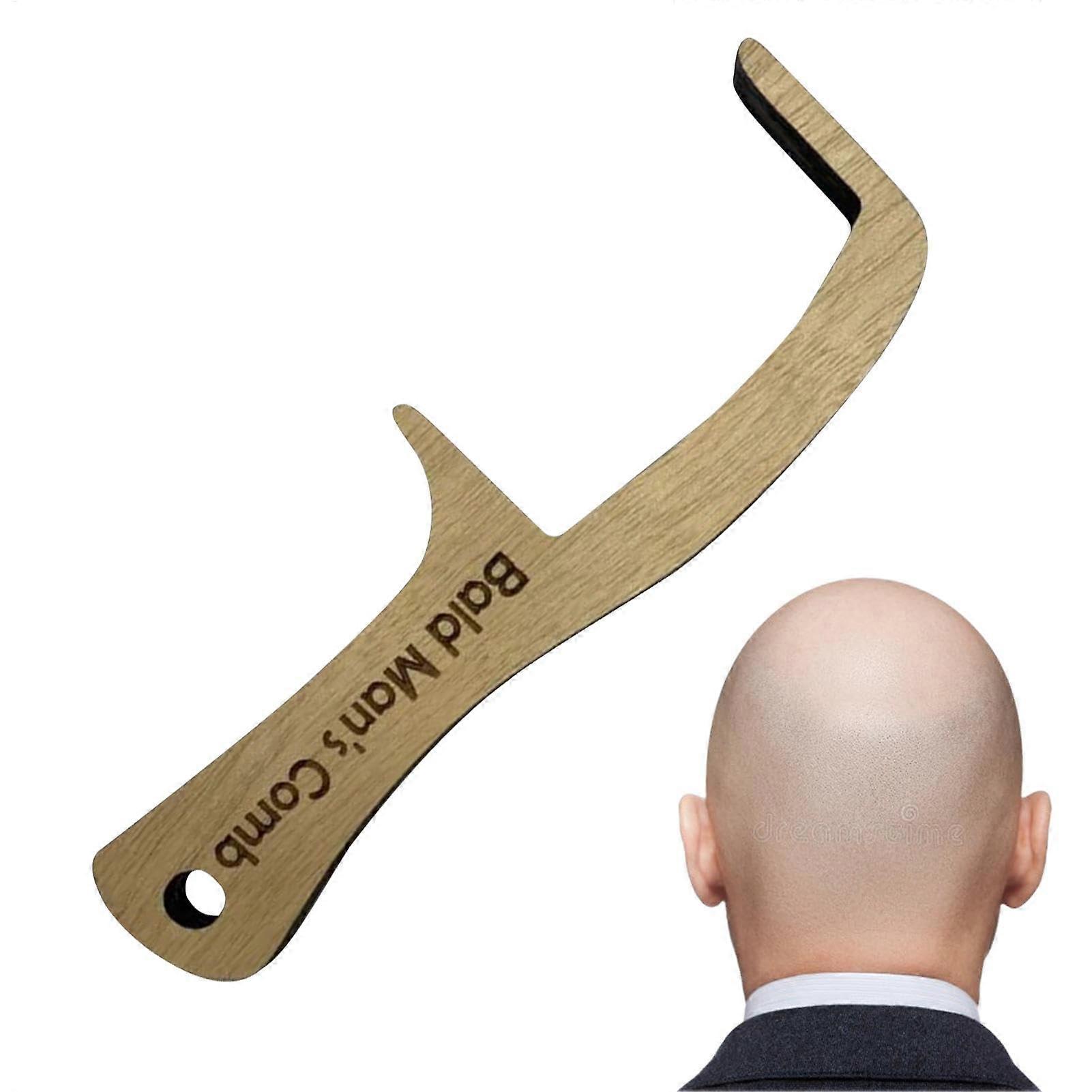 Funny Bald Man Comb Gag Gift – Wooden Toothless Prank Grooming Tool for Bald Friends